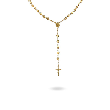 Collana Oro Giallo Oro 18 carati Rosario Modello Pendente Solo Oro 60 cm.Sfera mm 6
