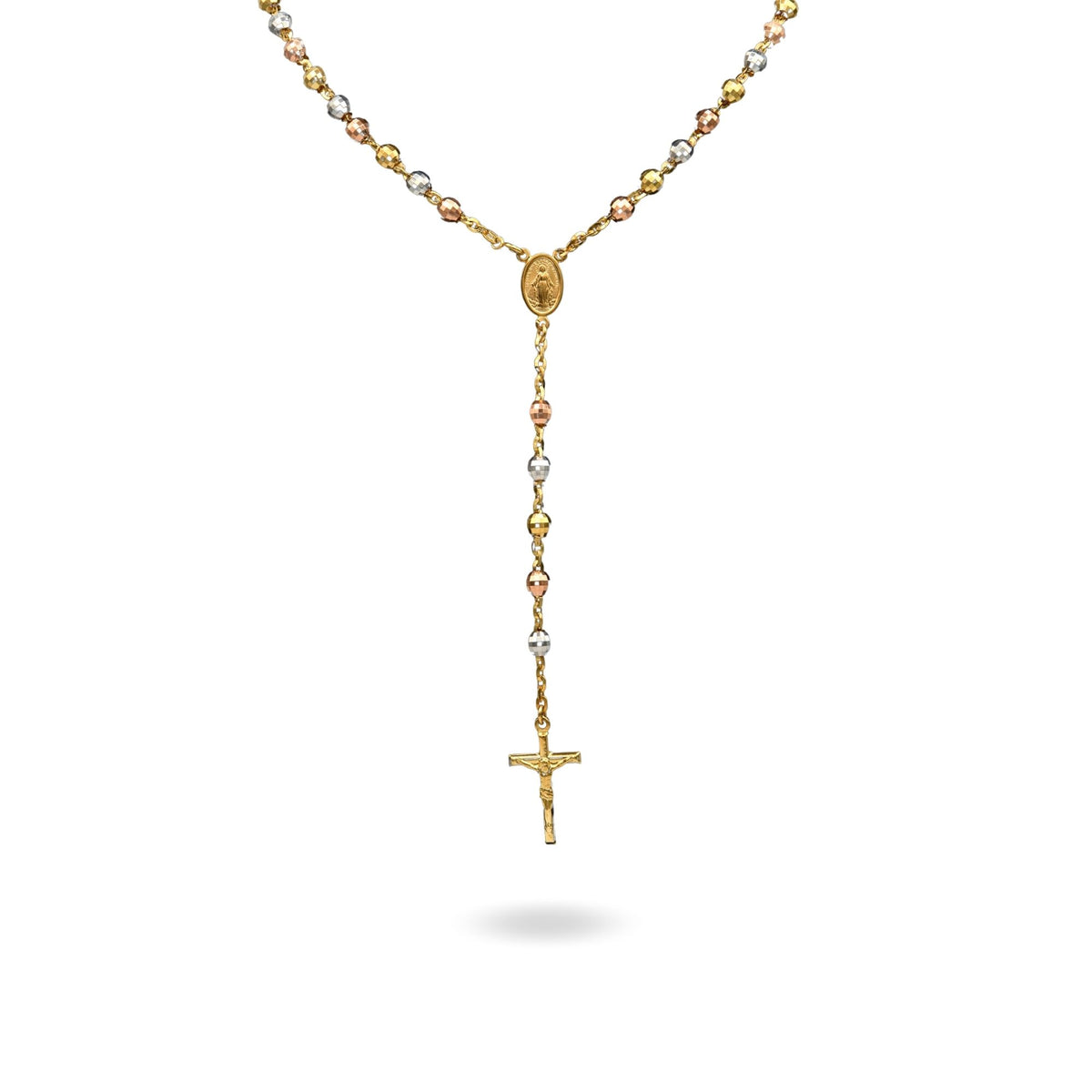 Collana Oro Bianco, Oro Giallo, Oro Rosa Oro 18 carati Rosario Modello Pendente Solo Oro 60 cm.Sfera mm 6