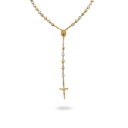 Collana Oro Bianco, Oro Giallo, Oro Rosa Oro 18 carati Rosario Modello Pendente Solo Oro 60 cm.Sfera mm 6