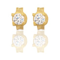 Orecchini Oro Giallo Oro 18 carati Punto Luce Quadrato 4 Griffe Zircone Bianco