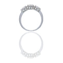 Anello Oro Bianco Oro 18 carati Trilogy Fiore Zirconi Bianchi