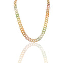 Collana Oro Giallo Oro 18 carati Groumette Zirconi Multicolor 50 cm
