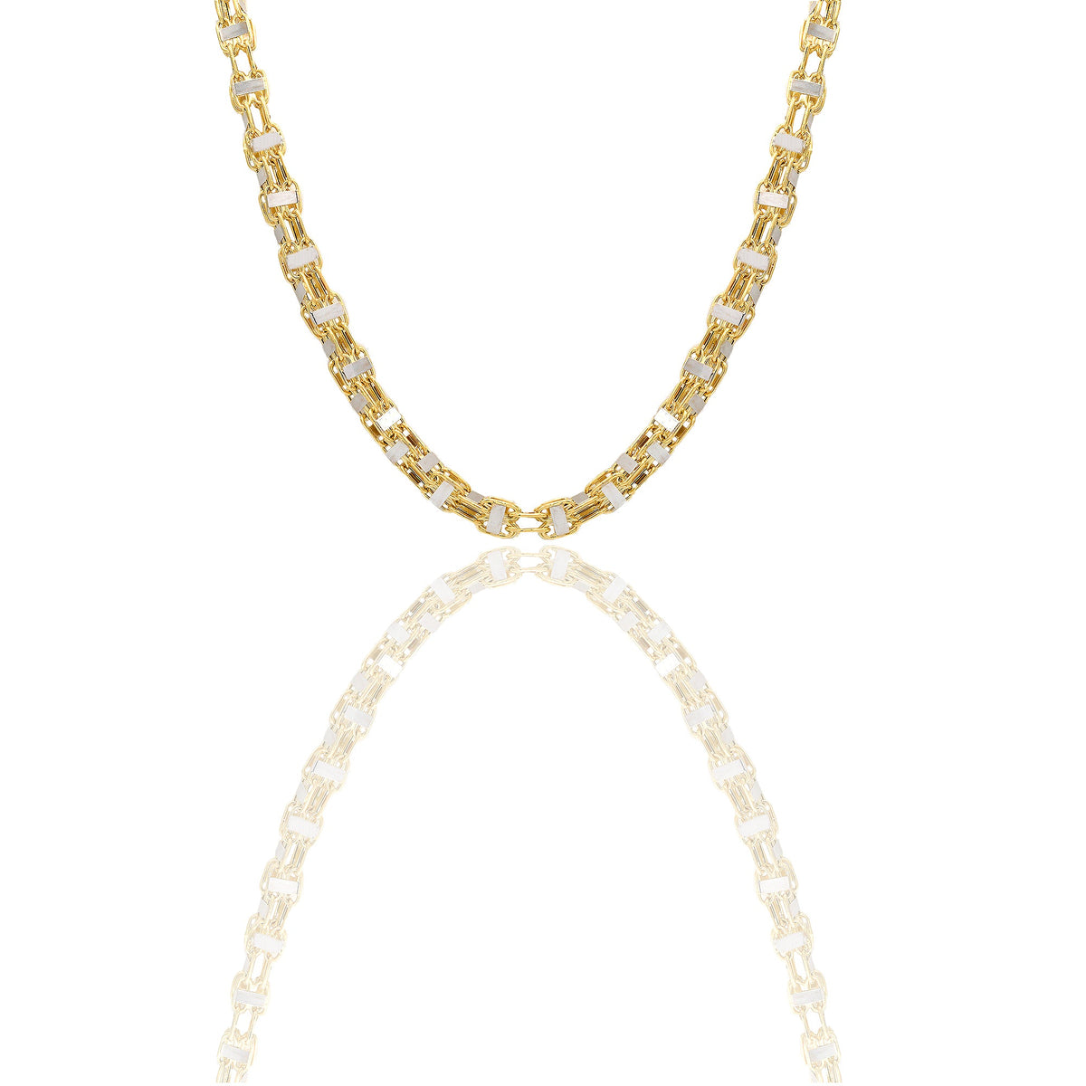 Collane Oro Giallo, Oro Bianco Microfusione  Zirconi Bianchi 70 cm