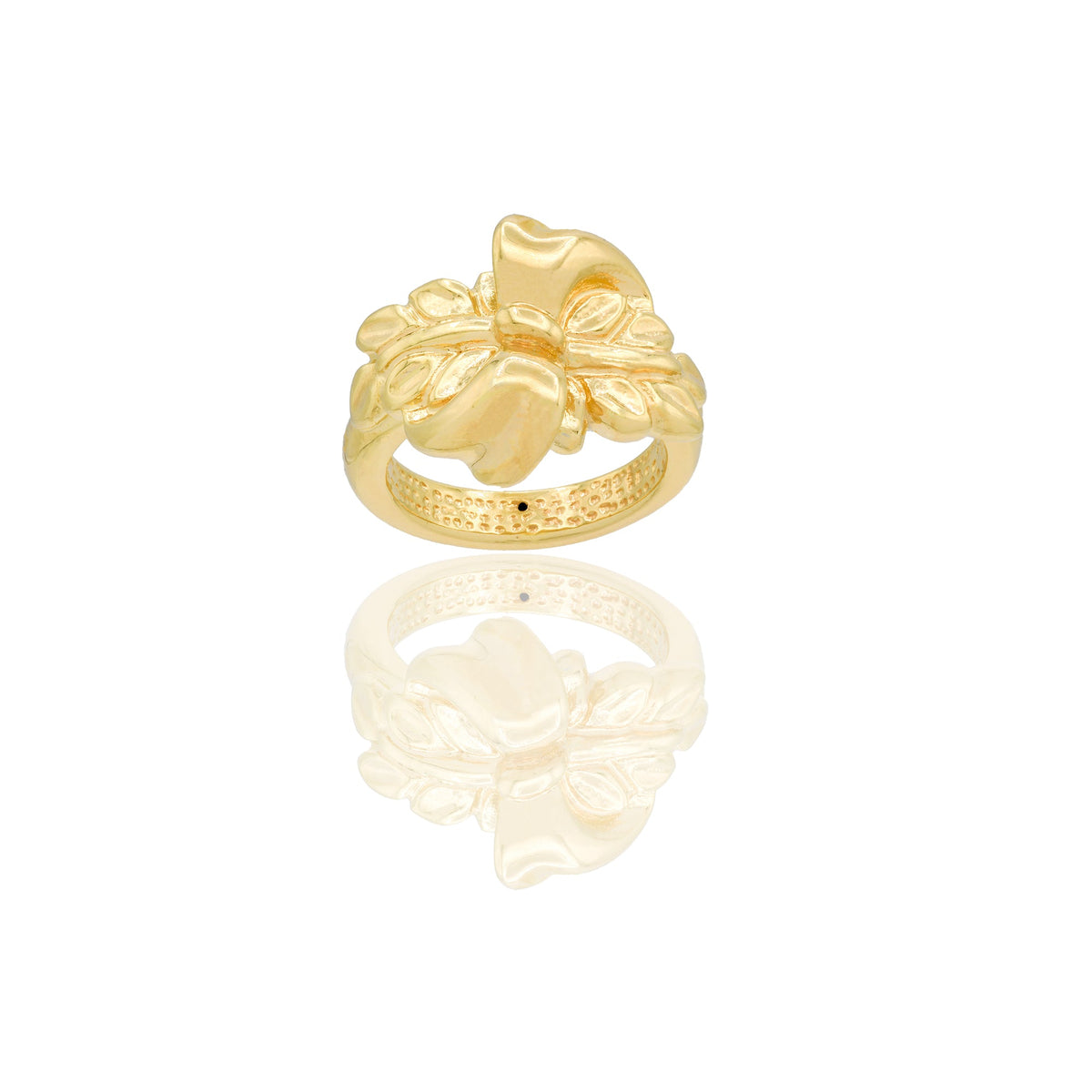 ANELLO DONNA FOGLIA E FIOCCO