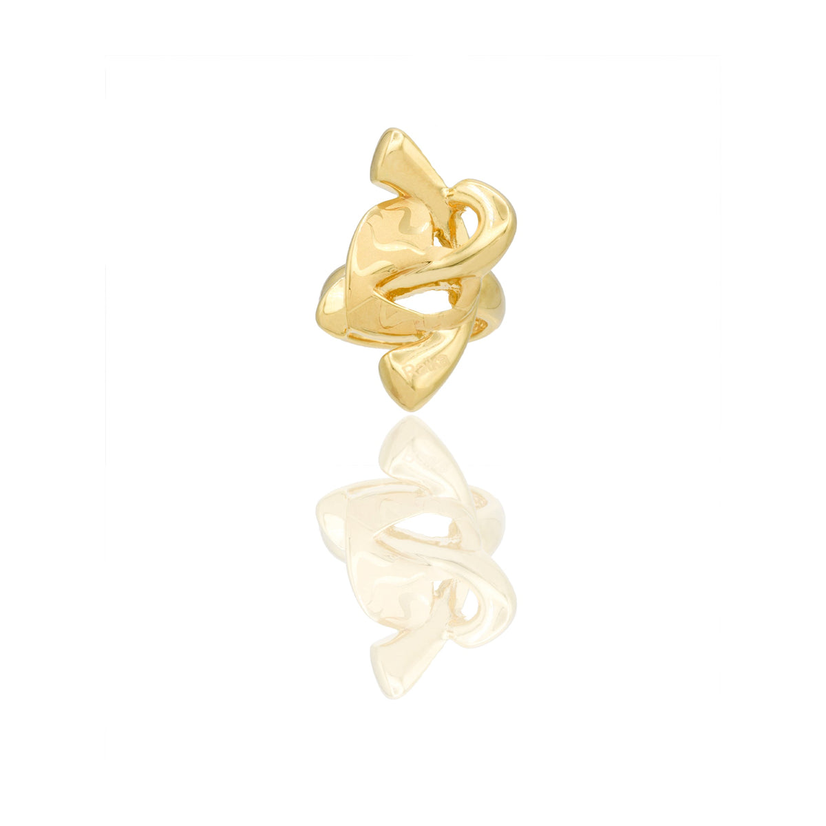 Anelli Oro Giallo Elettroformato  Solo Oro  spessore gambo 4 mm. lunghezza cuore 1,5 cm