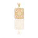 Ciondoli Oro Giallo Oro 18 carati Rosa dei venti quadrata Solo Oro 3,2cm x 2cm