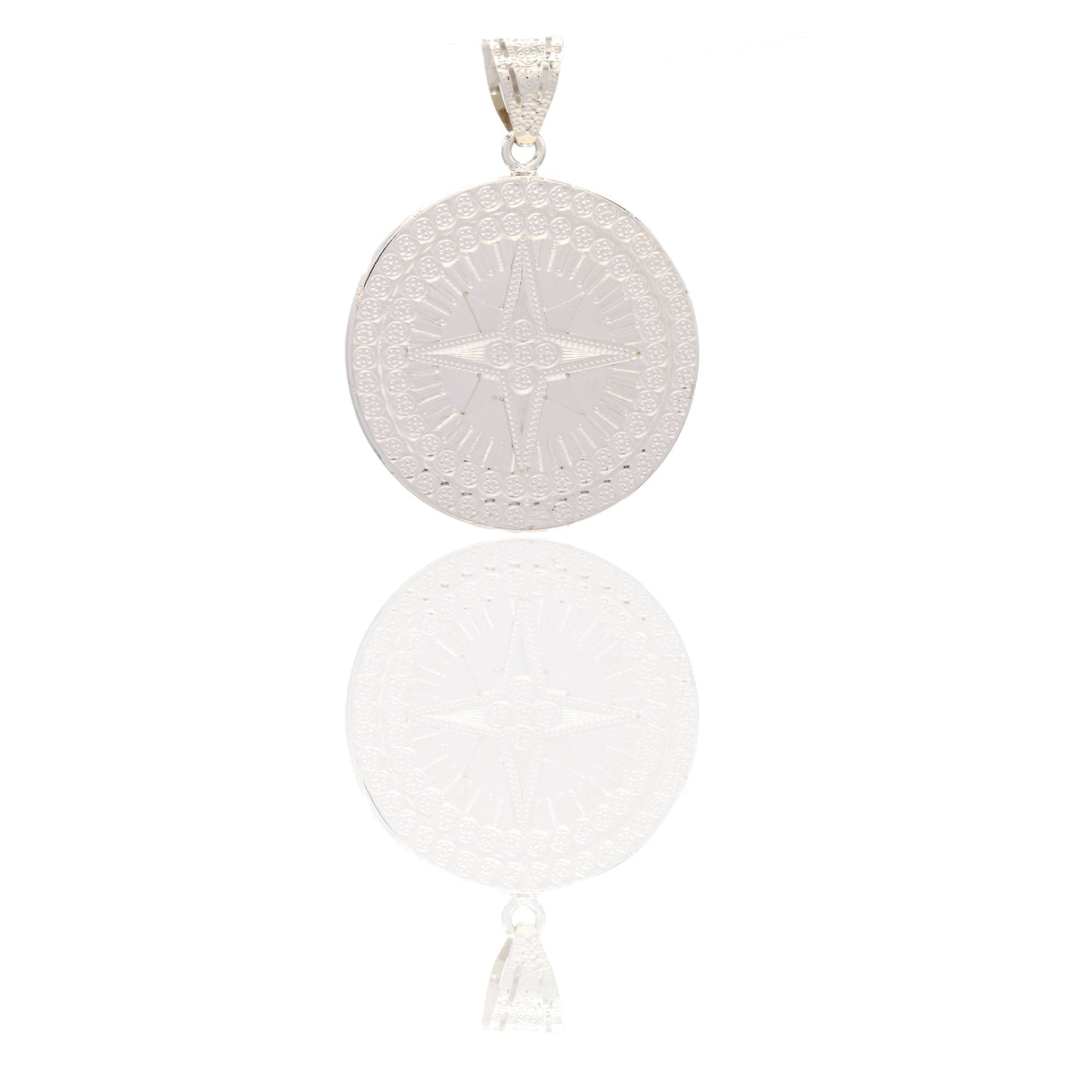Ciondoli Oro Bianco Oro 18 carati Rosa dei venti tonda Solo Oro 4cm x 3cm