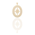 Ciondoli Oro Giallo Oro 18 carati Rosa dei venti ovale traforata Solo Oro 6,5cm x 4,5cm