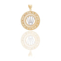 Ciondoli Oro Giallo Oro Bianco Oro 18 carati Tondo traforato con corona Solo Oro 4,5cm x 3,5cm