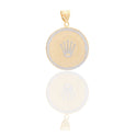 Ciondoli Oro Giallo Oro Bianco Oro 18 carati Tondo con corona satinata Solo Oro 4cm x 3cm