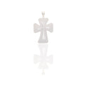 Ciondoli Oro Bianco Oro 18 carati Croce lavorata Zirconi Bianchi 6,5cm x 4cm