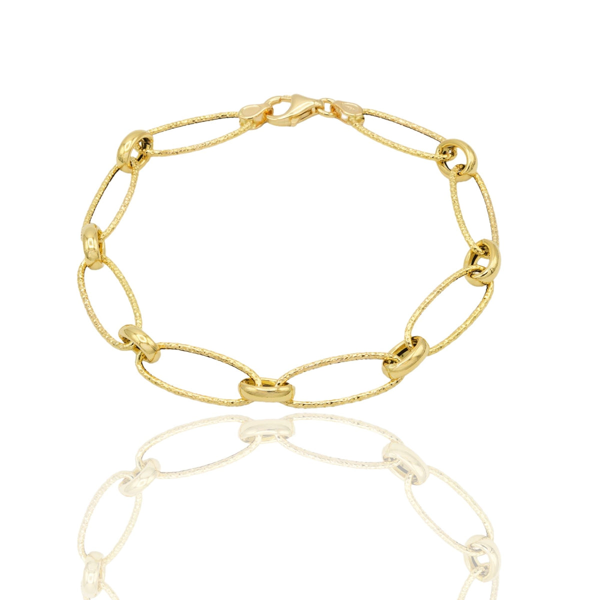 Bracciale Oro Giallo Oro 18 carati Maglia intrecciata Solo Oro