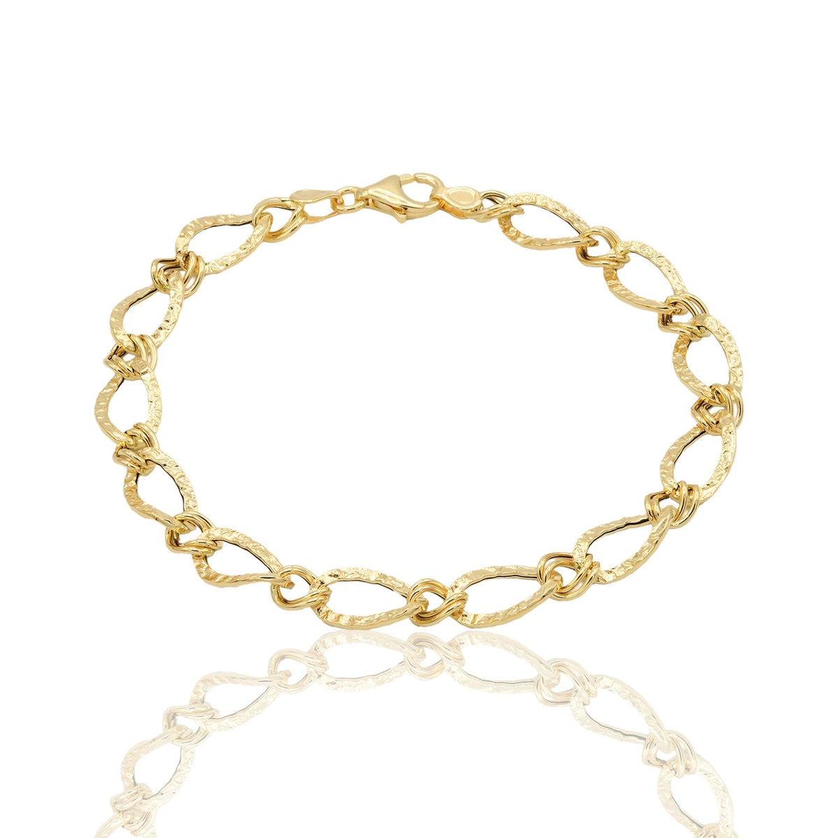 Bracciale Oro Giallo Oro 18 carati Maglia intrecciata Solo Oro