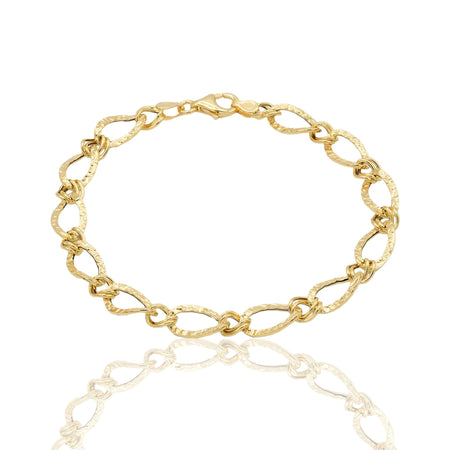 Bracciale Oro Giallo Oro 18 carati Maglia intrecciata Solo Oro