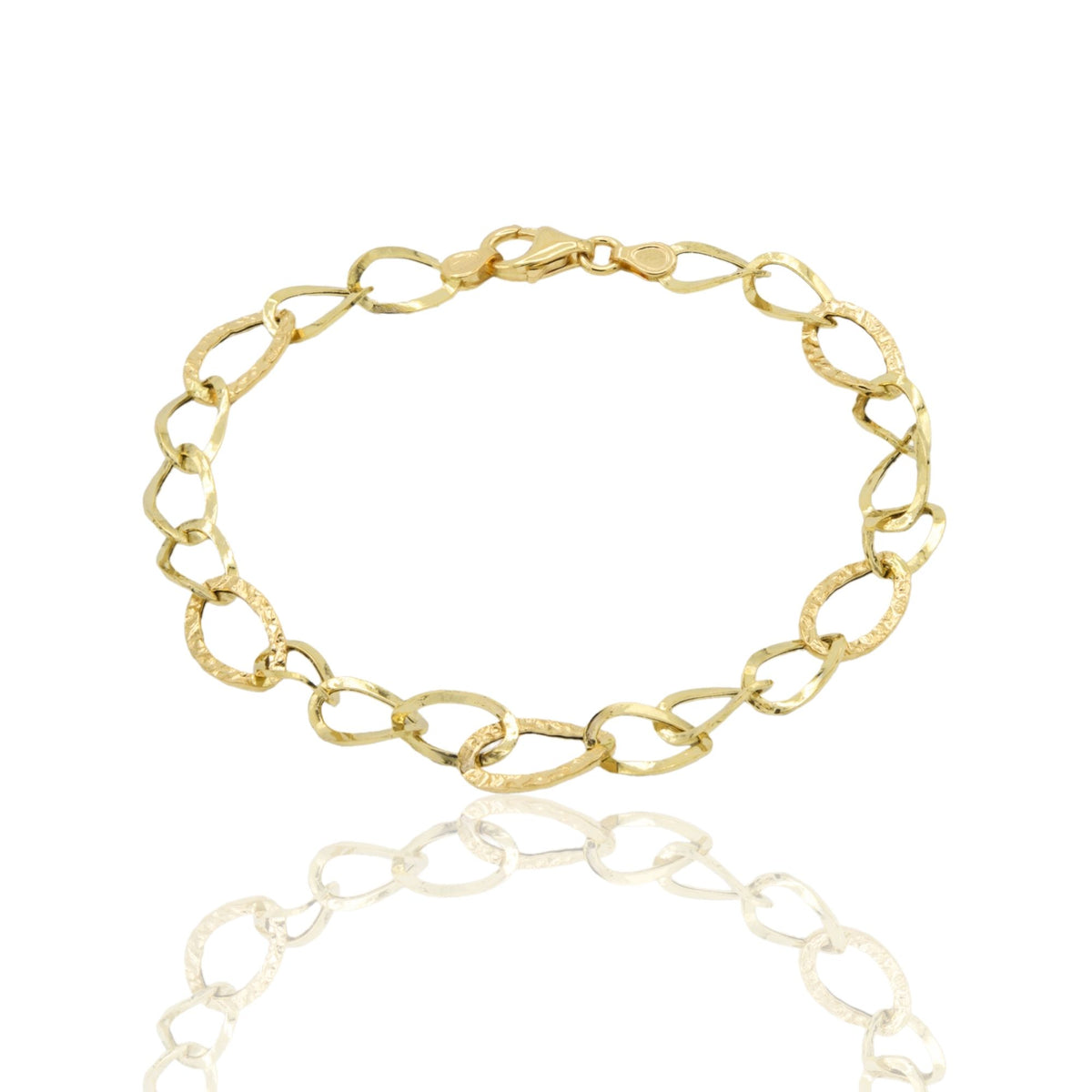 Bracciale Oro Giallo Oro 18 carati Maglia intrecciata Solo Oro