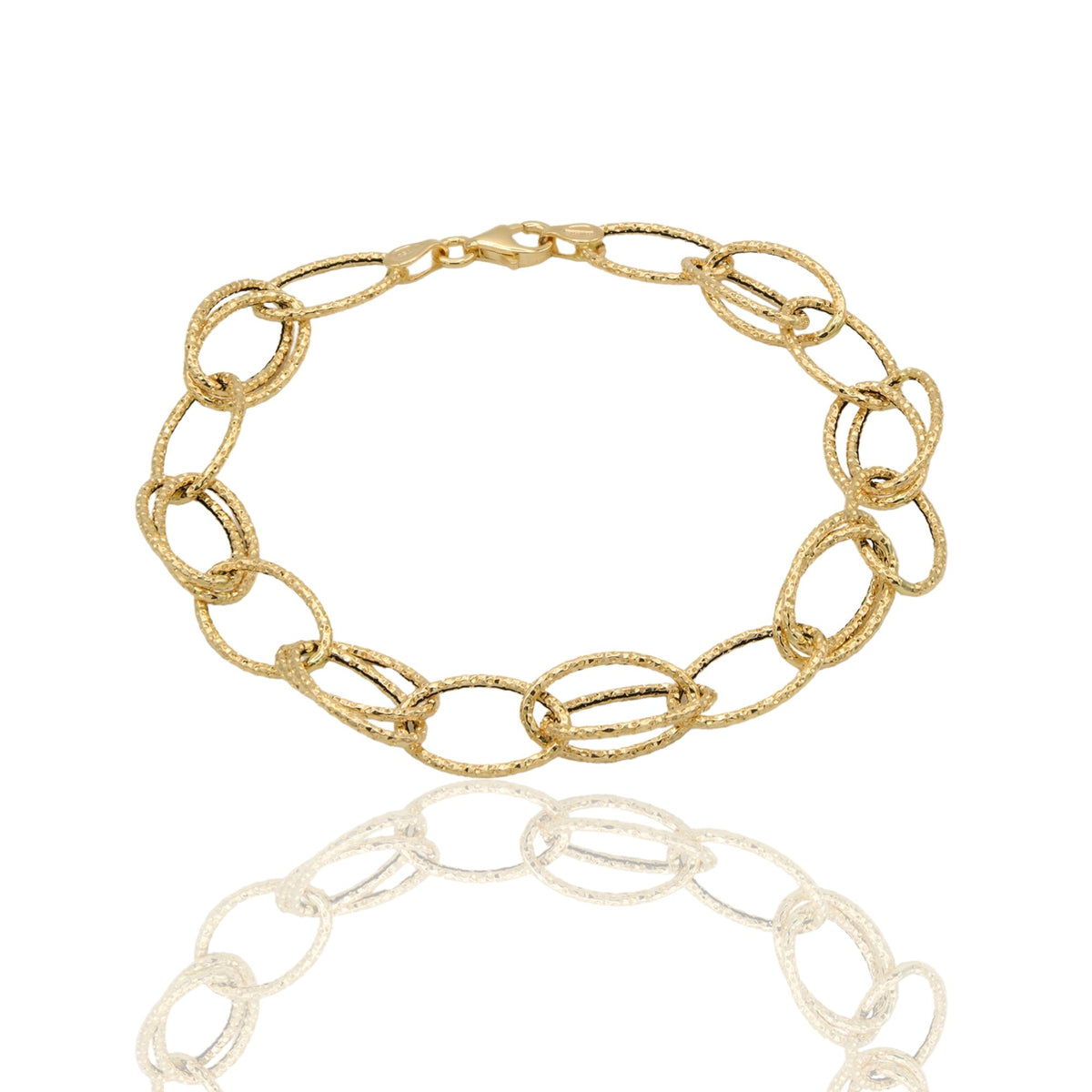 Bracciale Oro Giallo Oro 18 carati Maglia intrecciata Solo Oro