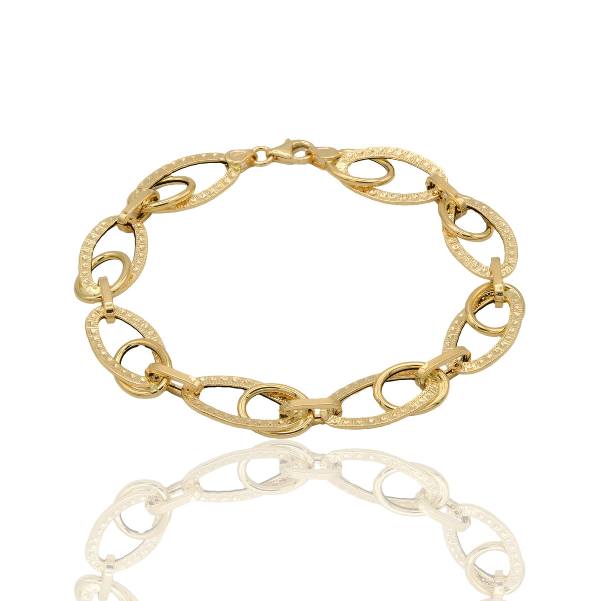 Bracciale Oro Giallo Oro 18 carati Maglia intrecciata Solo Oro