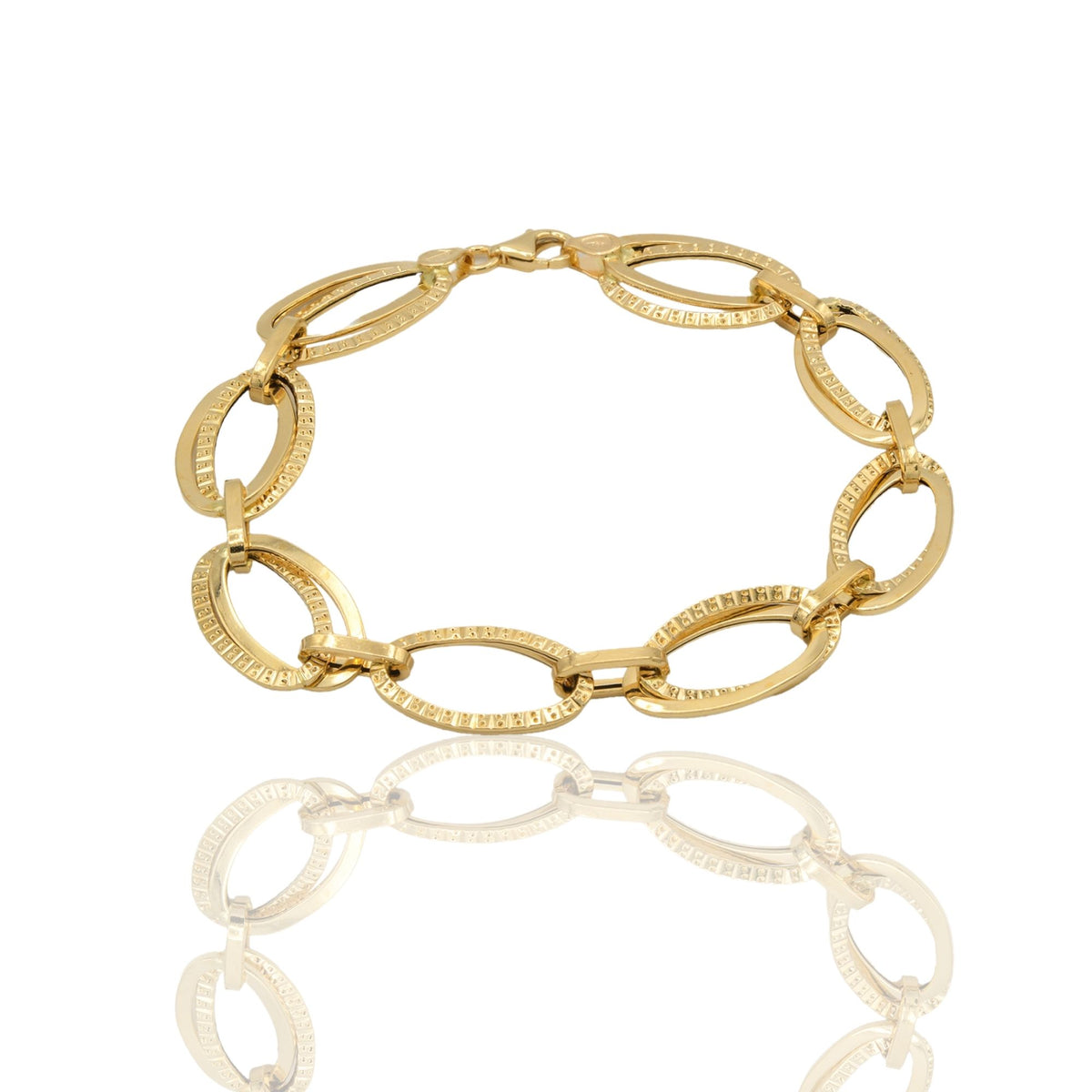 Bracciale Oro Giallo Oro 18 carati Maglia intrecciata Solo Oro