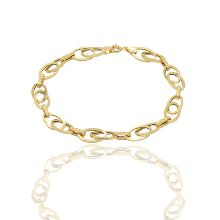 Bracciale Oro Giallo Oro 18 carati Maglia intrecciata Solo Oro