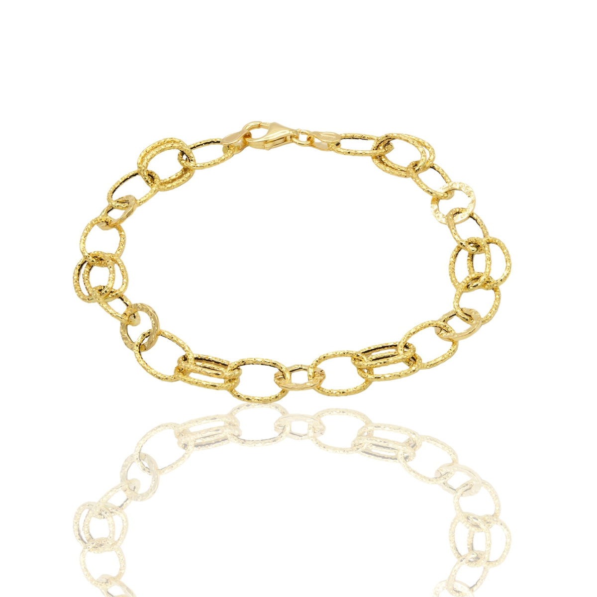 Bracciale Oro Giallo Oro 18 carati Maglie Intrecciate Solo Oro