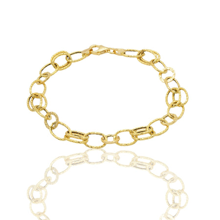 Bracciale Oro Giallo Oro 18 carati Maglie Intrecciate Solo Oro