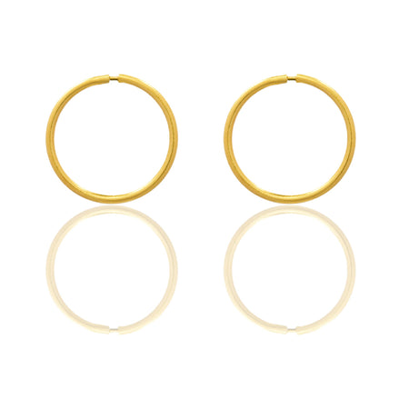 Orecchini Oro Giallo Oro 18 carati Cerchio Chiusura A Scomparsa  Solo Oro Spessore mm 0,8 diametro interno cm.1