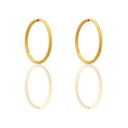 Orecchini Oro Giallo Oro 18 carati Cerchio Chiusura A Scomparsa  Solo Oro Spessore mm 0,8 diametro interno cm.1,2