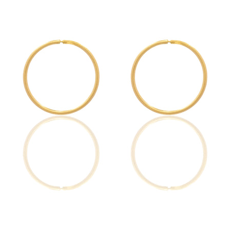 Orecchini Oro Giallo Oro 18 carati Cerchio Chiusura A Scomparsa  Solo Oro Spessore mm 0,8 diametro interno cm.1,5