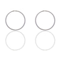 Orecchini Oro Bianco Oro 18 carati Cerchio Chiusura A Scomparsa  Solo Oro Spessore mm 0,8 diametro interno cm.1,5