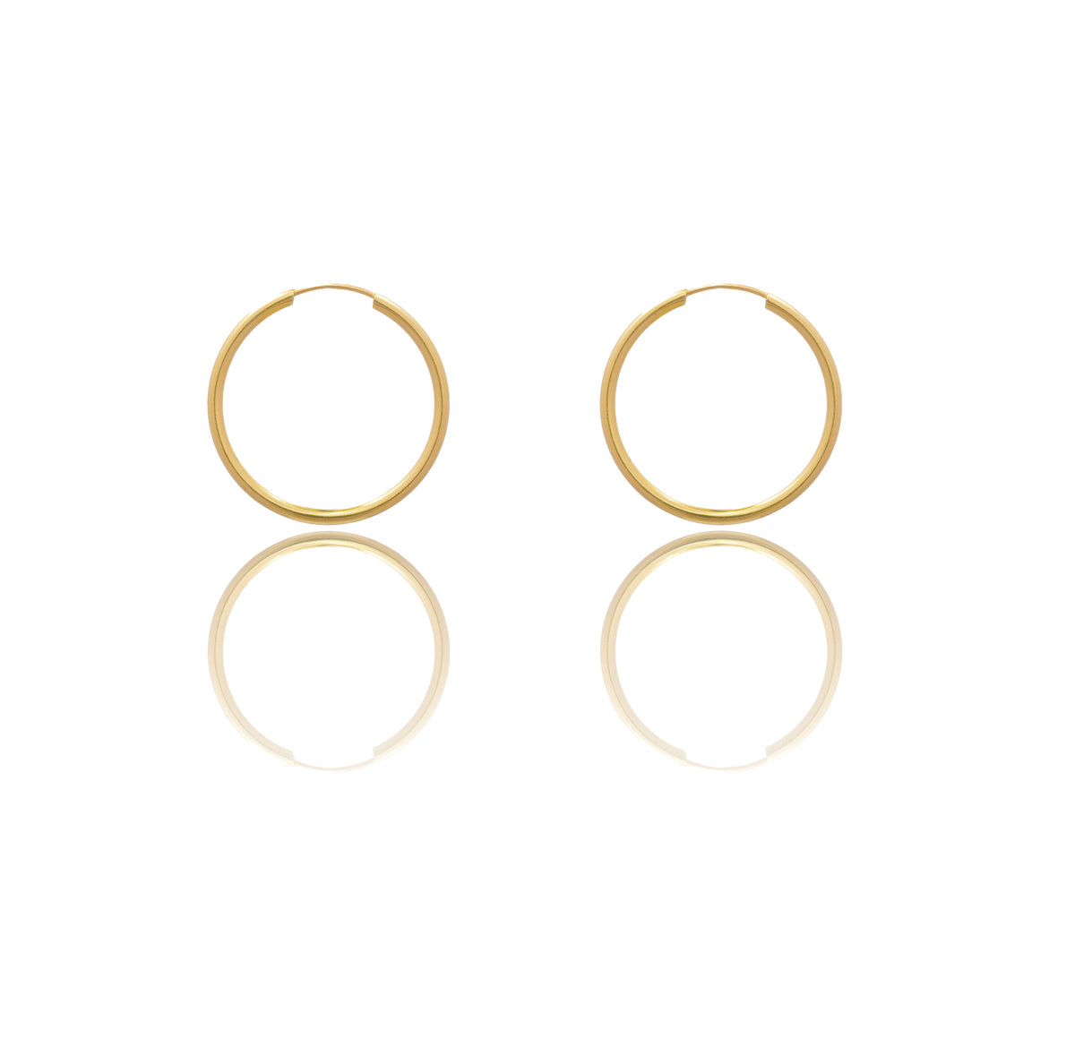 Orecchini Oro Giallo Oro 18 carati Cerchio Chiusura A Scomparsa  Solo Oro Spessore mm 1,5 diametro interno cm.2