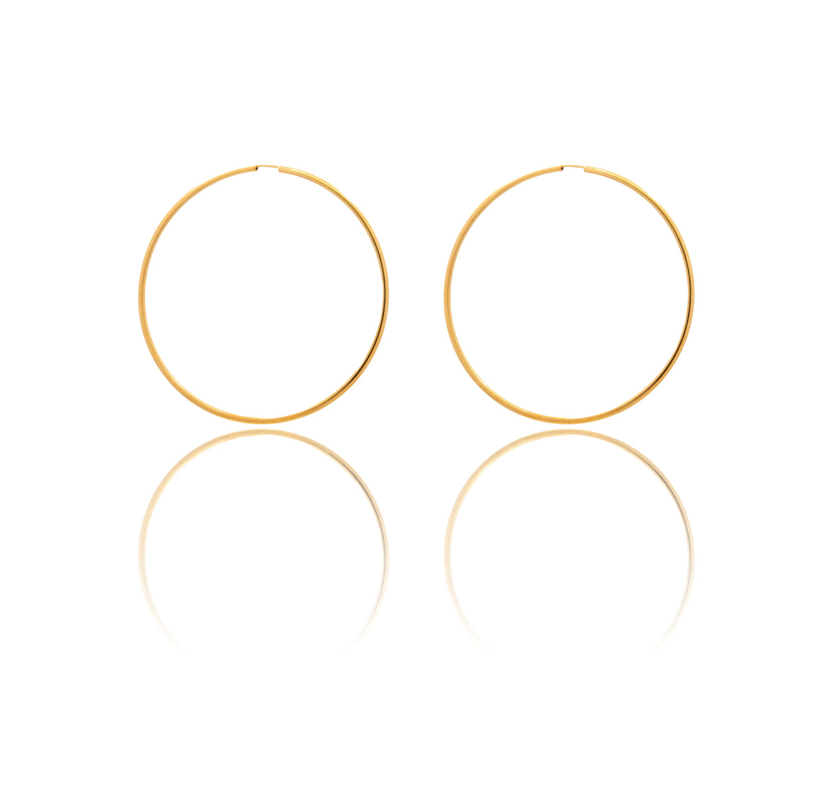 Orecchini Oro Giallo Oro 18 carati Cerchio Chiusura A Scomparsa  Solo Oro Spessore mm 1,5 diametro interno cm.5,5
