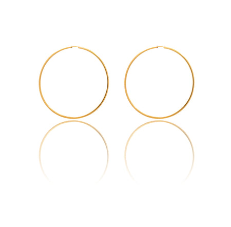 Orecchini Oro Giallo Oro 18 carati Cerchio Chiusura A Scomparsa  Solo Oro Spessore mm 1,5 diametro interno cm.5,5