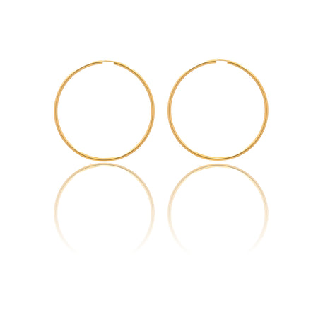 Orecchini Oro Giallo Oro 18 carati Cerchio Chiusura A Scomparsa  Solo Oro  Spessore mm 2 diametro interno cm.5,5