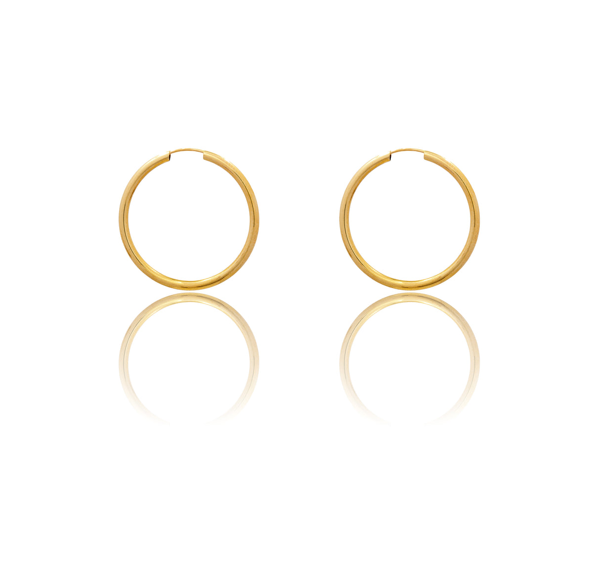 Orecchini Oro Giallo Oro 18 carati Cerchio Chiusura A Scomparsa  Solo Oro  Spessore mm 2 diametro interno cm.3