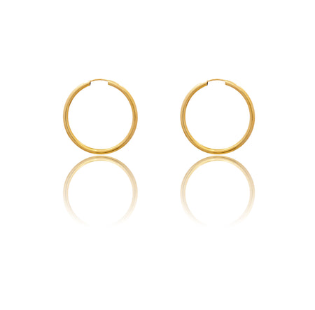 Orecchini Oro Giallo Oro 18 carati Cerchio Chiusura A Scomparsa  Solo Oro  Spessore mm 2 diametro interno cm.3