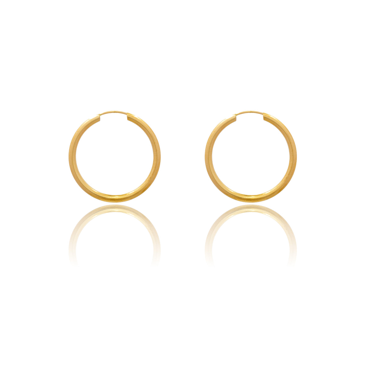 Orecchini Oro Giallo Oro 18 carati  Cerchio Chiusura A Scomparsa  Solo Oro Spessore mm 2 diametro interno cm.2,5