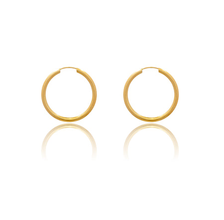 Orecchini Oro Giallo Oro 18 carati  Cerchio Chiusura A Scomparsa  Solo Oro Spessore mm 2 diametro interno cm.2,5