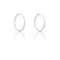 Orecchini Oro Bianco Oro 18 carati Cerchio Chiusura A Scomparsa  Solo Oro Spessore mm 2 diametro interno cm.4,5