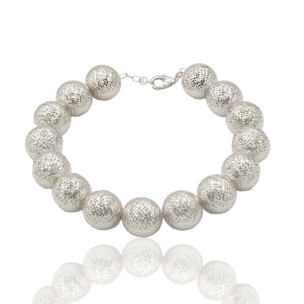 Bracciale Oro Bianco Oro 18 carati Milleluci Solo Oro Sfera 14 mm