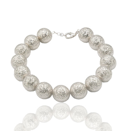 Bracciale Oro Bianco Oro 18 carati Milleluci Solo Oro Sfera 14 mm