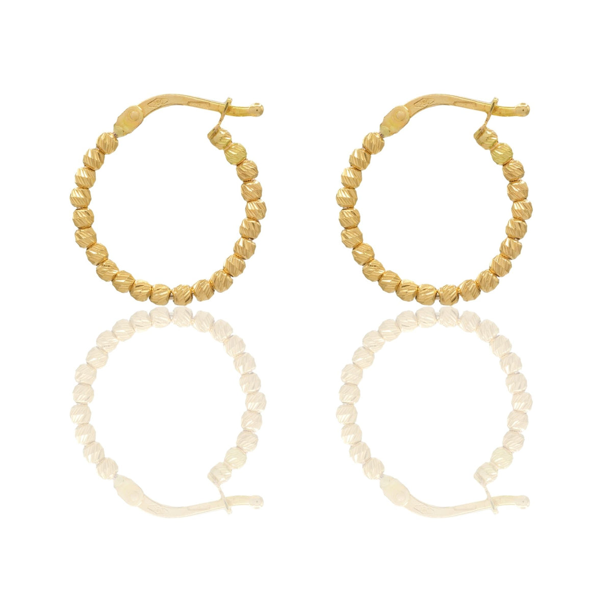 Orecchini Oro Giallo Oro 18 carati Cerchi Slash Solo Oro diametro esterno cm.1,5 diametro sfera mm.2