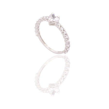 ANELLO  DONNA VERETTA A GIRO CON CUORE CENTRALE